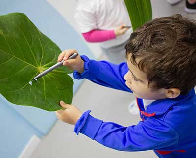 Criança explorando recurso natural - Educação Infantil Uniepre